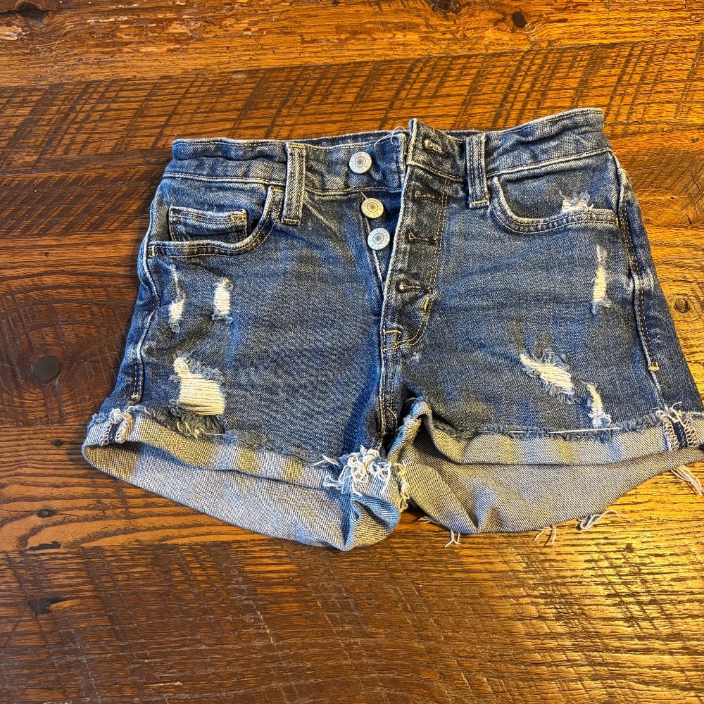 Juniors Arizona Jean Company Hi-Rise Button Fly Jean Shorts - size 1